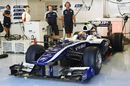 Pastor Maldonado prepares to exit the Williams pits