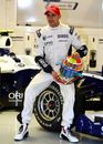 Pastor Maldonado in the Williams pits