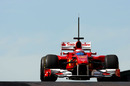 Felipe Massa leaves the pits in the Ferrari