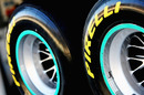 Pirelli tyres ready to be bolted on the Mercedes