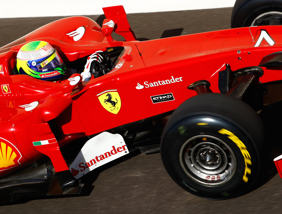 Felipe Massa puts the new Pirellis through their paces