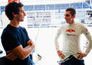 Daniel Ricciardo and Sebastien Buemi in the Toro Rosso garage