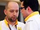 Genii Capital chairman Gerard Lopez talks to Renault team boss Eric Boullier