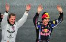 Michael Schumacher and Sebastian Vettel celebrate