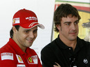 New Ferrari team-mates Felipe Massa and Fernando Alonso