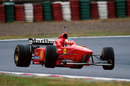 Michael Schumacher slides his Ferrari