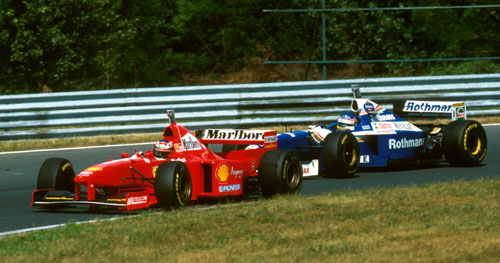 Michael Schumacher and Jacques Villeneuve fought hard for the 1997 title