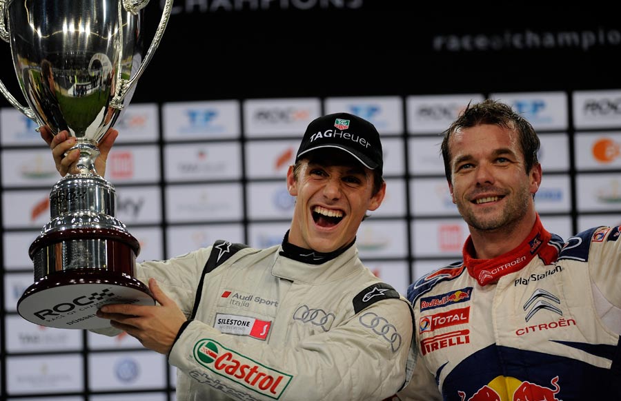 Filipe Albuquerque and Sebastien Loeb on the podium