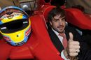 Fernando Alonso gives the thumbs up at the 2010 Ferrari World Finals