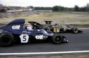 Jackie Stewart pressures Emerson Fittipaldi 