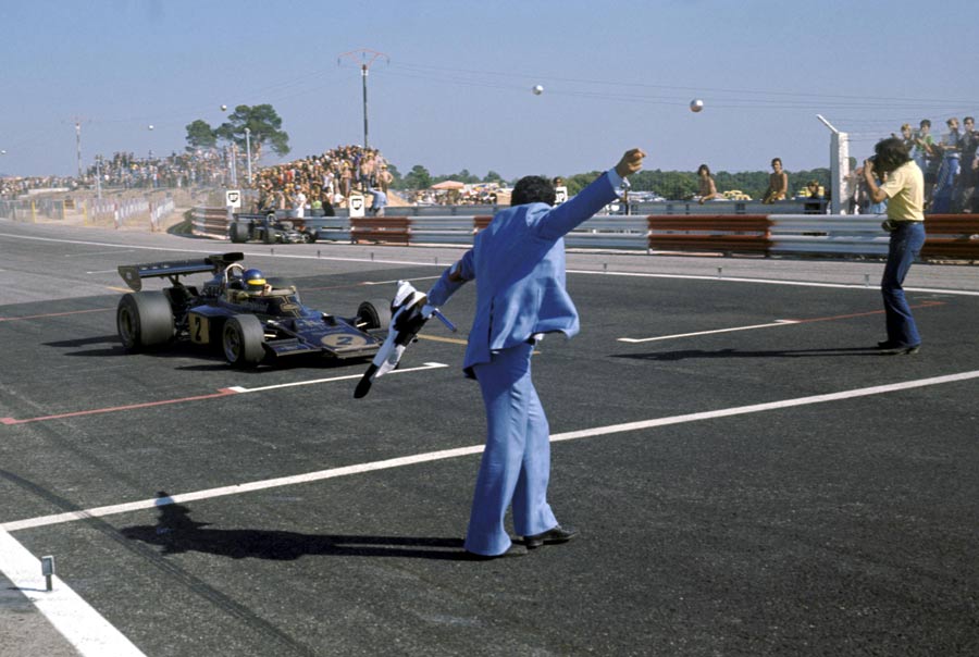 Ronnie Peterson celebrates victory