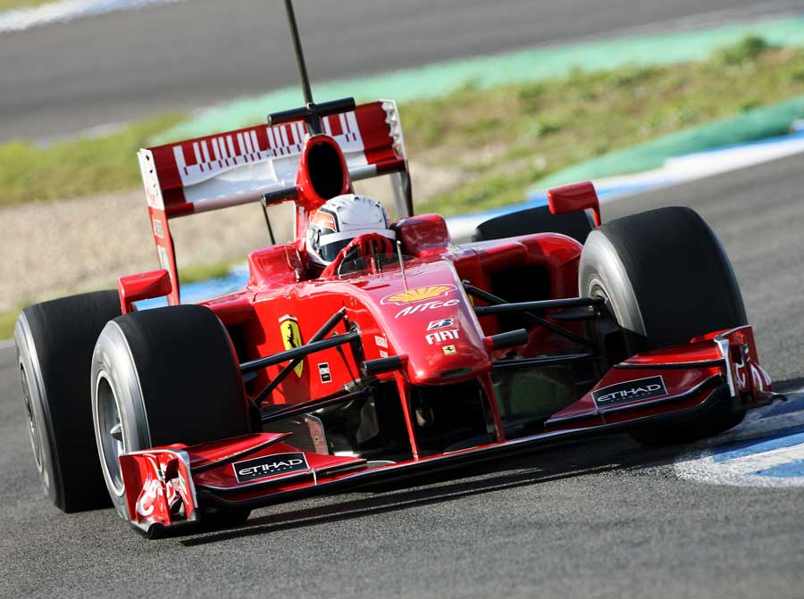 Daniel Zampieri on track in the Ferrari
