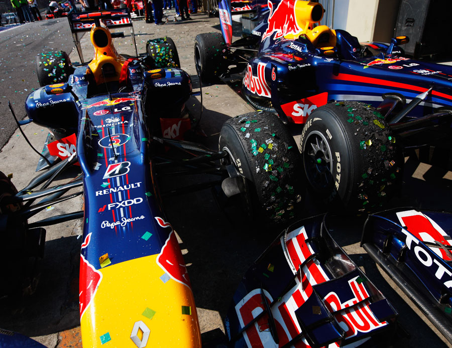 The championship winning Red Bulls in parc ferme