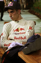 An exhausted Sebastien Buemi in the paddock after qualifying