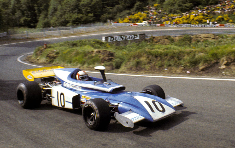 Rolf Stommelen exits the hairpin in his Eifelland-March 721