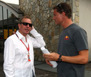 Martin Brundle and David Coulthard chat in the paddock