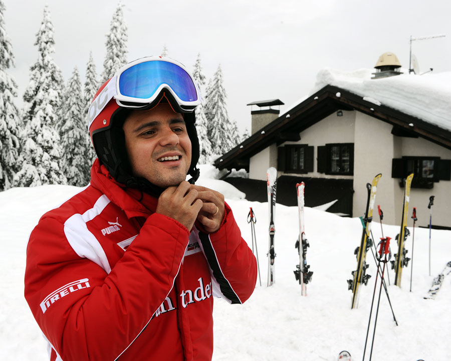Felipe Massa prepares to hit the slopes