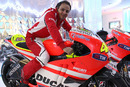 Felipe Massa on Valentino Rossi's Ducati motorbike