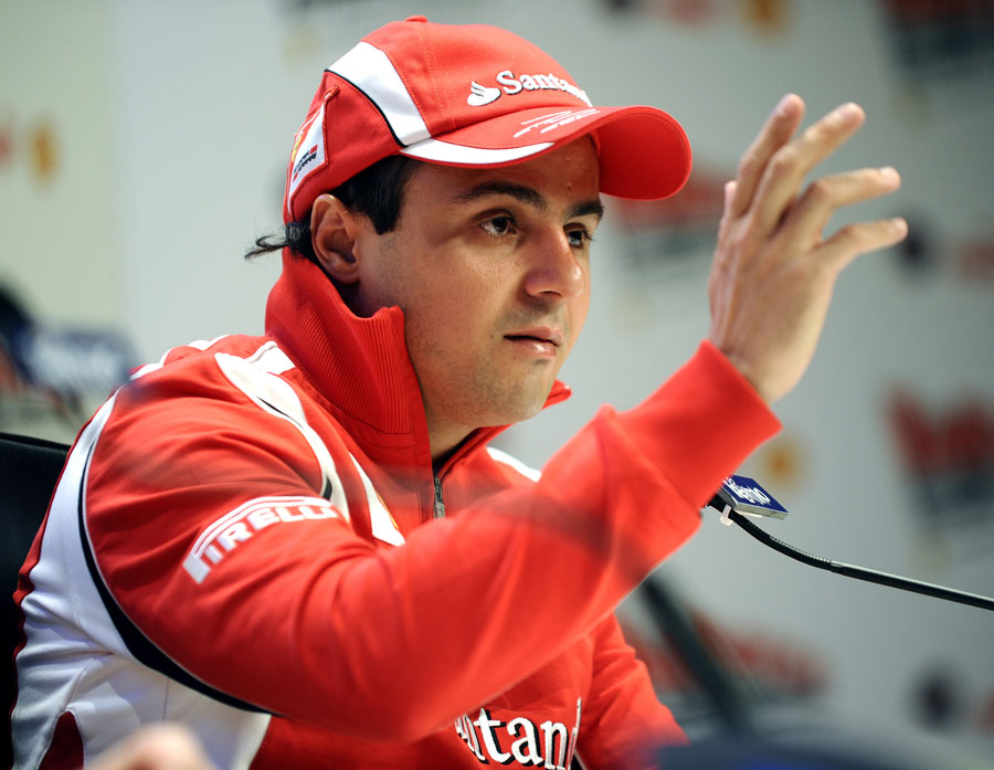 Felipe Massa faces the world's media during a press conference