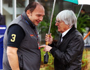 Colin Kolles and Bernie Ecclestone in conversation in the paddock