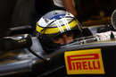 Pedro de la Rosa in the cockpit of Pirelli's Toyota TF109