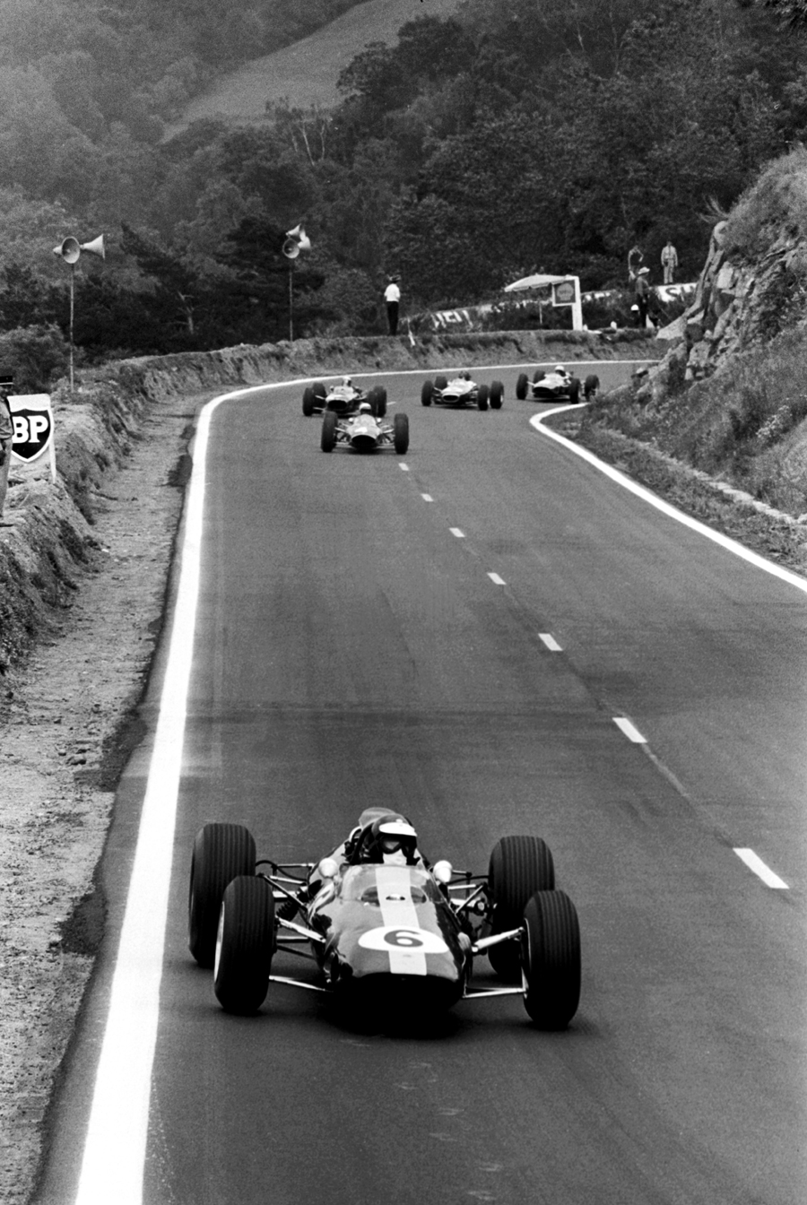 Jim Clark leads on his way to victory in the French Grand Prix