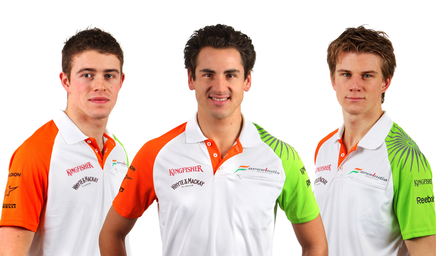 Force India's new driver line-up for 2011 - Paul di Resta, Adrian Sutil and Nico Hulkenberg