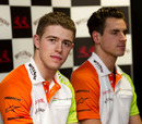 Paul di Resta and Adrian Sutil answer questions at a press conference