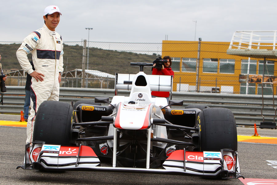 Kamui Kobayashi with the new Sauber C30