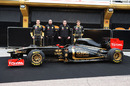 Robert Kubica, Gerard Lopez, Eric Boullier and Vitaly Petrov with the new Lotus Renault R31 