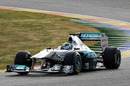 Nico Rosberg tries out his Mercedes W02