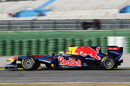 Sebastian Vettel on track in his new Red Bull RB7 