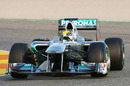 Nico Rosberg on track early on the second day