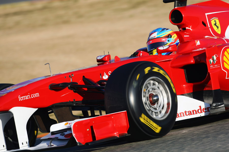 Fernando Alonso in action on the second morning