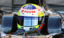 New boy Pastor Maldonado behind the wheel of the Williams