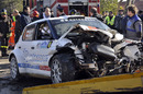 Robert Kubica's wrecked Skoda after his rally accident 