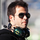F2 driver Ricardo Teixeira watches on from the pit wall