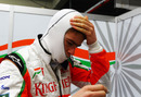 Paul di Resta prepares for a run in the Force India