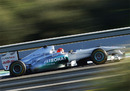Michael Schumacher at speed in the Mercedes W02