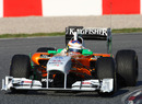 Paul di Resta completes some early laps on a set of intermediate tyres