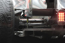 A detailed shot of the McLaren exhaust and diffuser