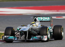 Nico Rosberg on his way to the fastest time of the day in the Mercedes