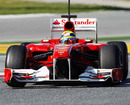 Felipe Massa guides the Ferrari out of the chicane at the Circuit de Catalunya