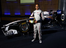 Pastor Maldonado poses with the Williams FW33