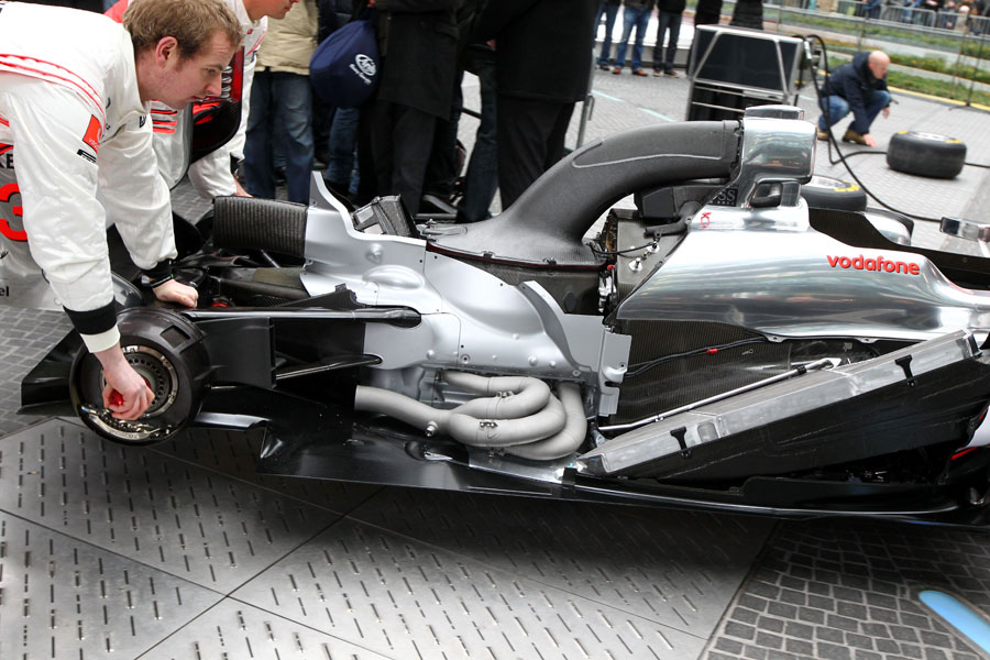 A detail on the MP4-26 at the media launch