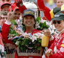 Emerson Fittipaldi breaks tradition after winning the Indianapolis 500 by celebrating with a bottle of orange juice