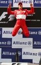 Michael Schumacher's traditional victory leap