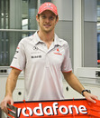 Jenson Button made his first official appearance as a McLaren driver