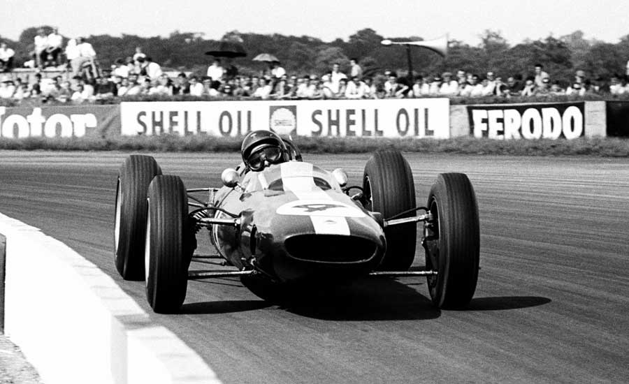 Jim Clark drove his Lotus to victory at Silverstone