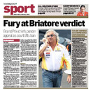 Newspaper reaction to the overturning of the ban on Flavio Briatore